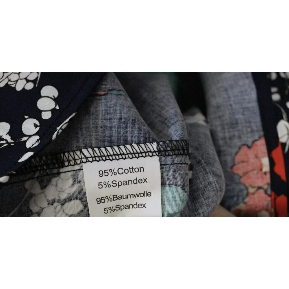 Grace Karin Peony Cherry Blossom Floral Skirt Vintage Style NWT Womens L Blue - Image 4