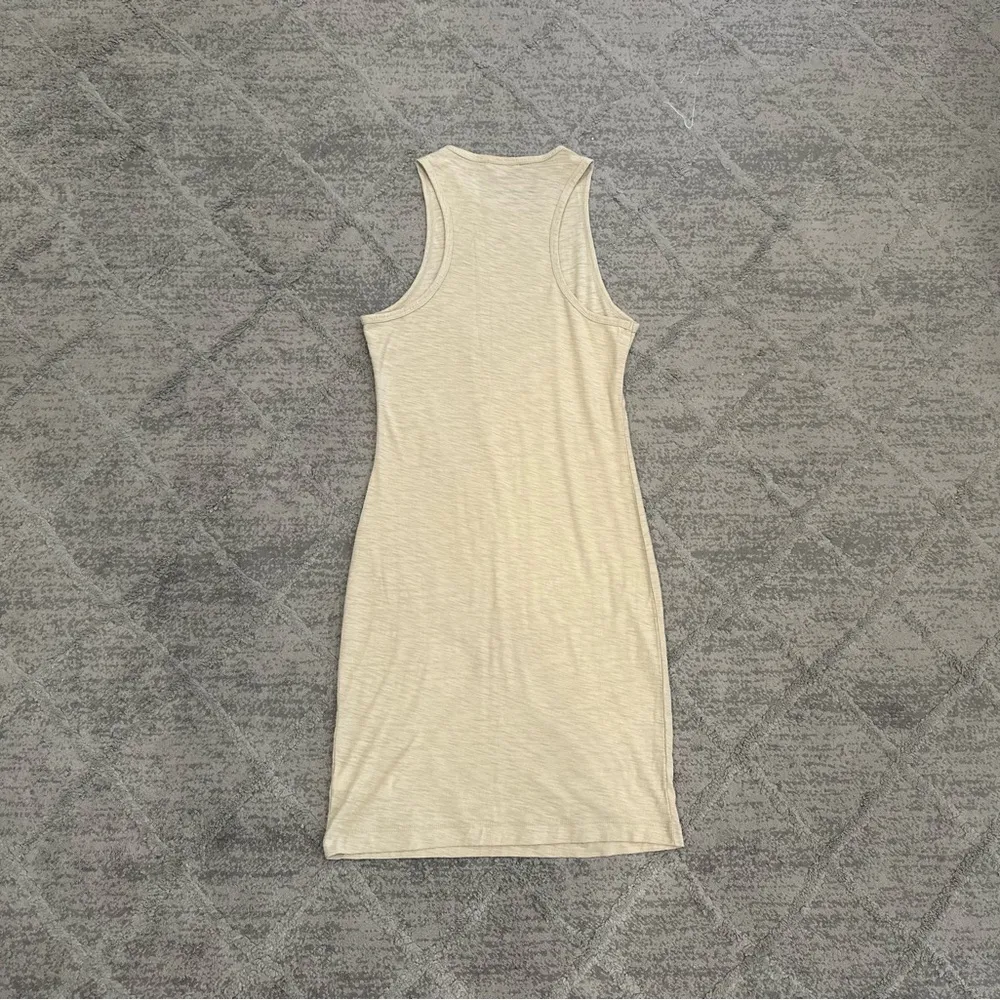 James Perse Cotton Modal Soft Slub Crew Neck Sleeveless Tank Dress - Image 5