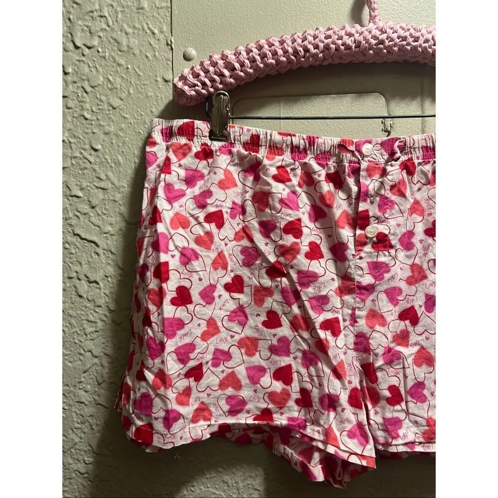 Victoria’s Secret Heart Print Sleep Shorts Woman’s Size Large Y2K From 02 Missin - Image 3