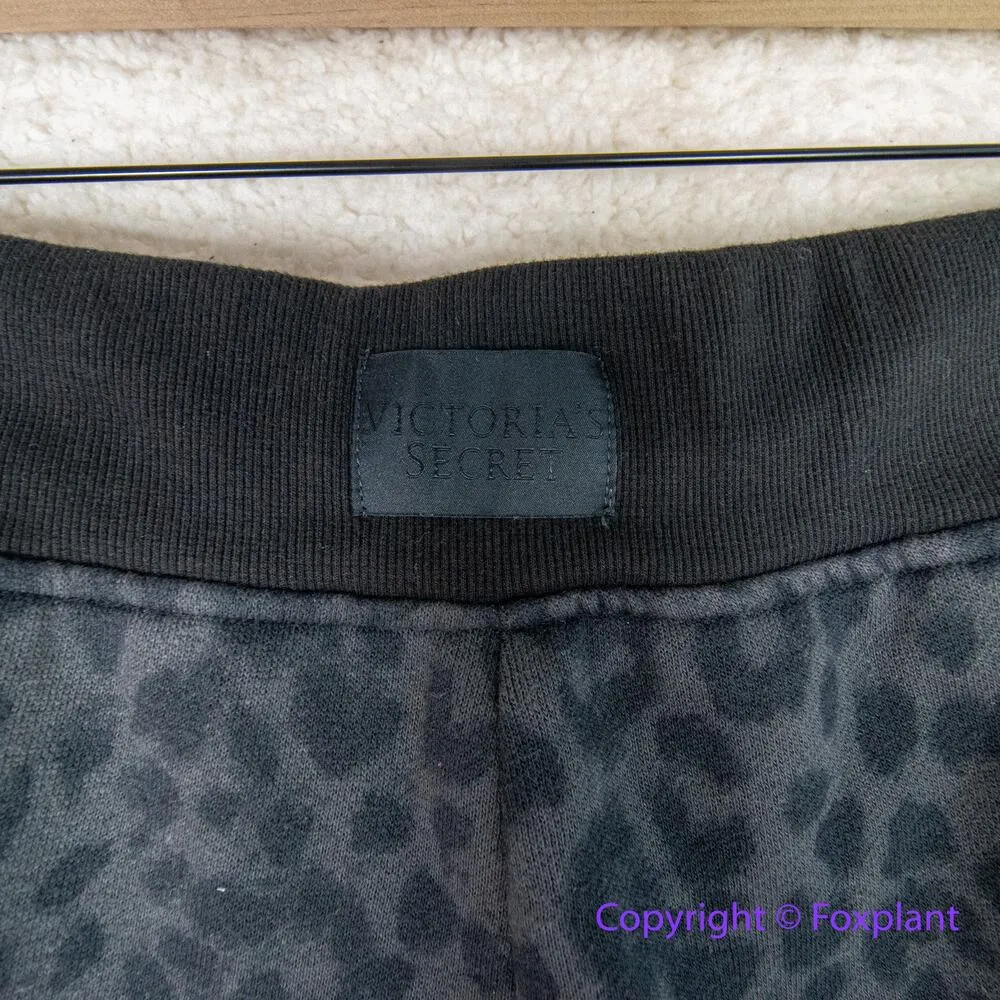 New! Victoria's Secret Cotton High-Rise Fleece Lace-Up Jogger Pants leopard,  XL - Image 11