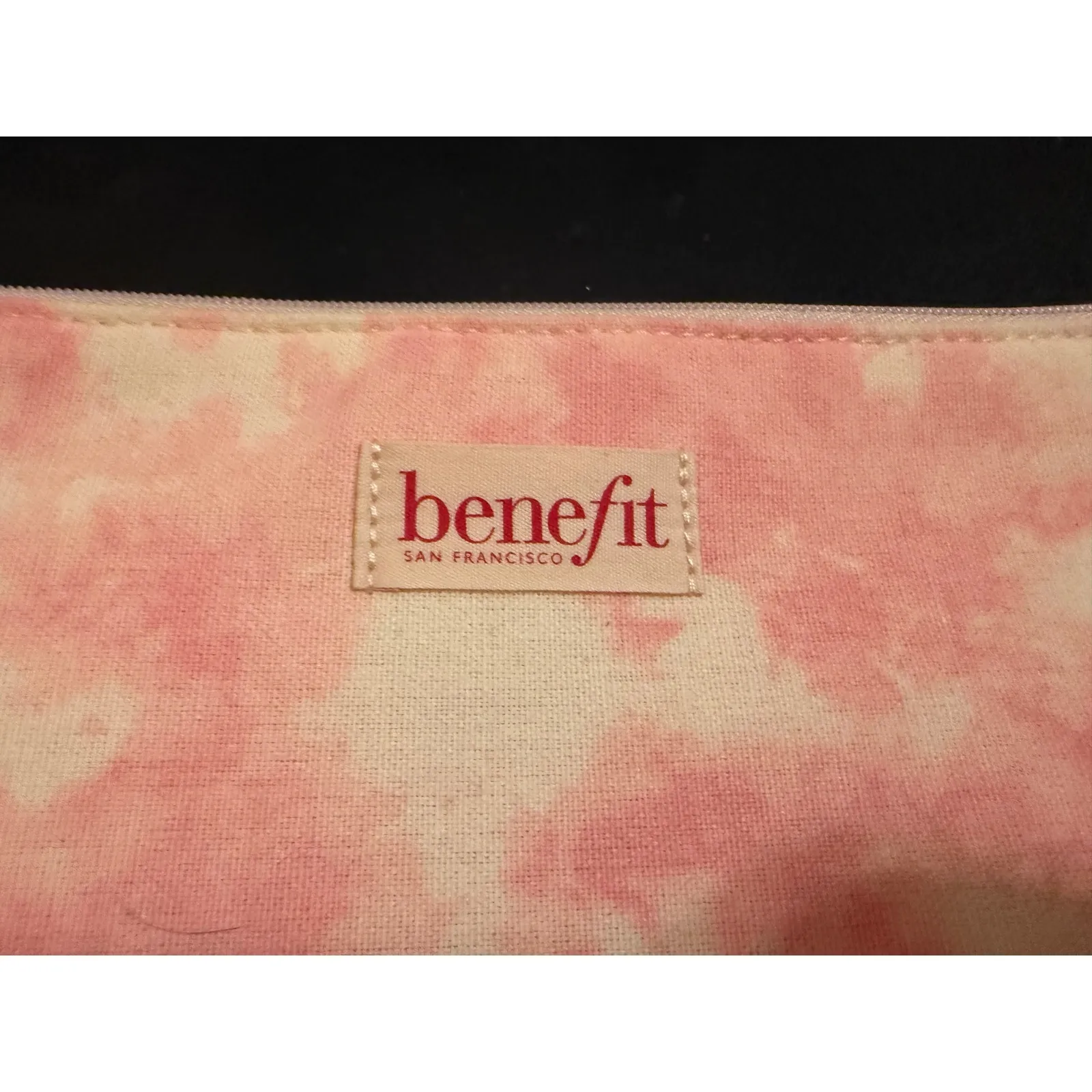 Benefit Cosmetics pink tie dye canvas makeup bag NWT - Image 4