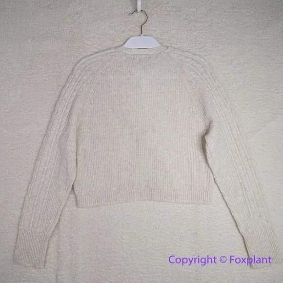NEW J.‎ Crew Supersoft cropped cable-knit sweater-tank set in Hthr Natural, M - Image 14
