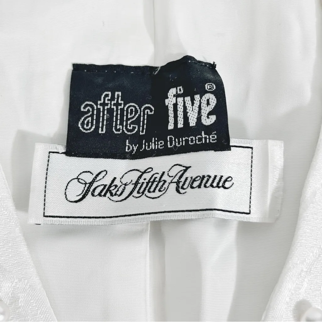 Saks Fifth Avenue After Five by Julie Duroche Vintage White Sparkle Suit Size 4 - Image 11