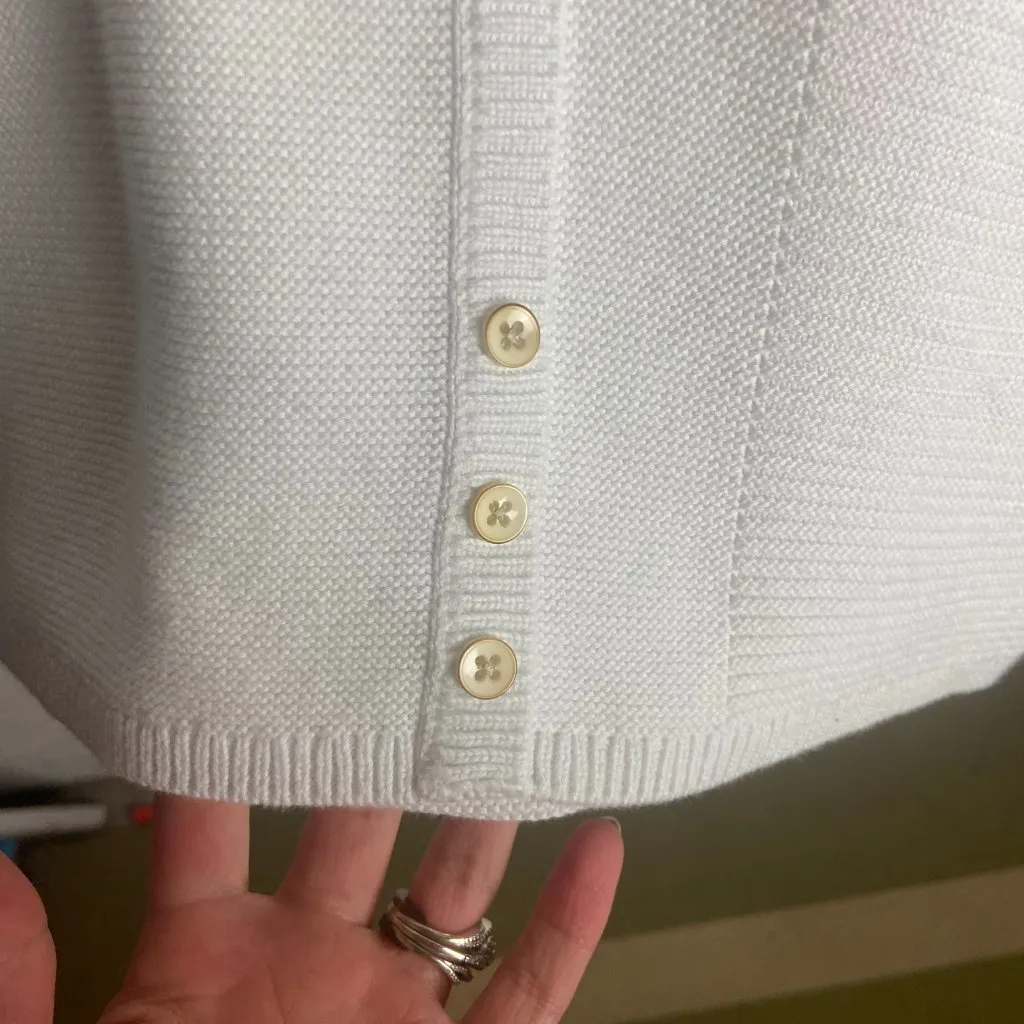 Habitat Clothes to Live in Size S White Scoop Neck Chunky Knit Sweater Cotton - Image 5