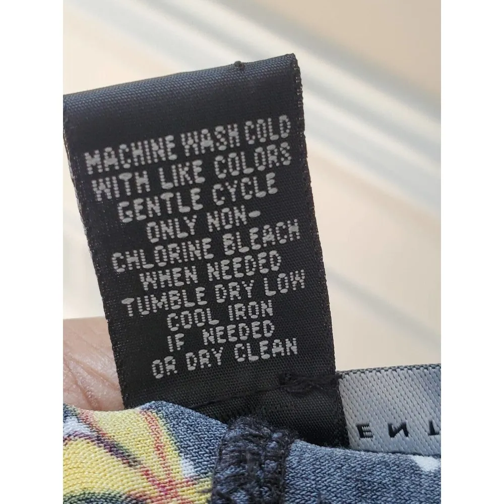 Grace Elements Womens Black Floral Polyester Casual Elastic Waist Pants Large - Image 8