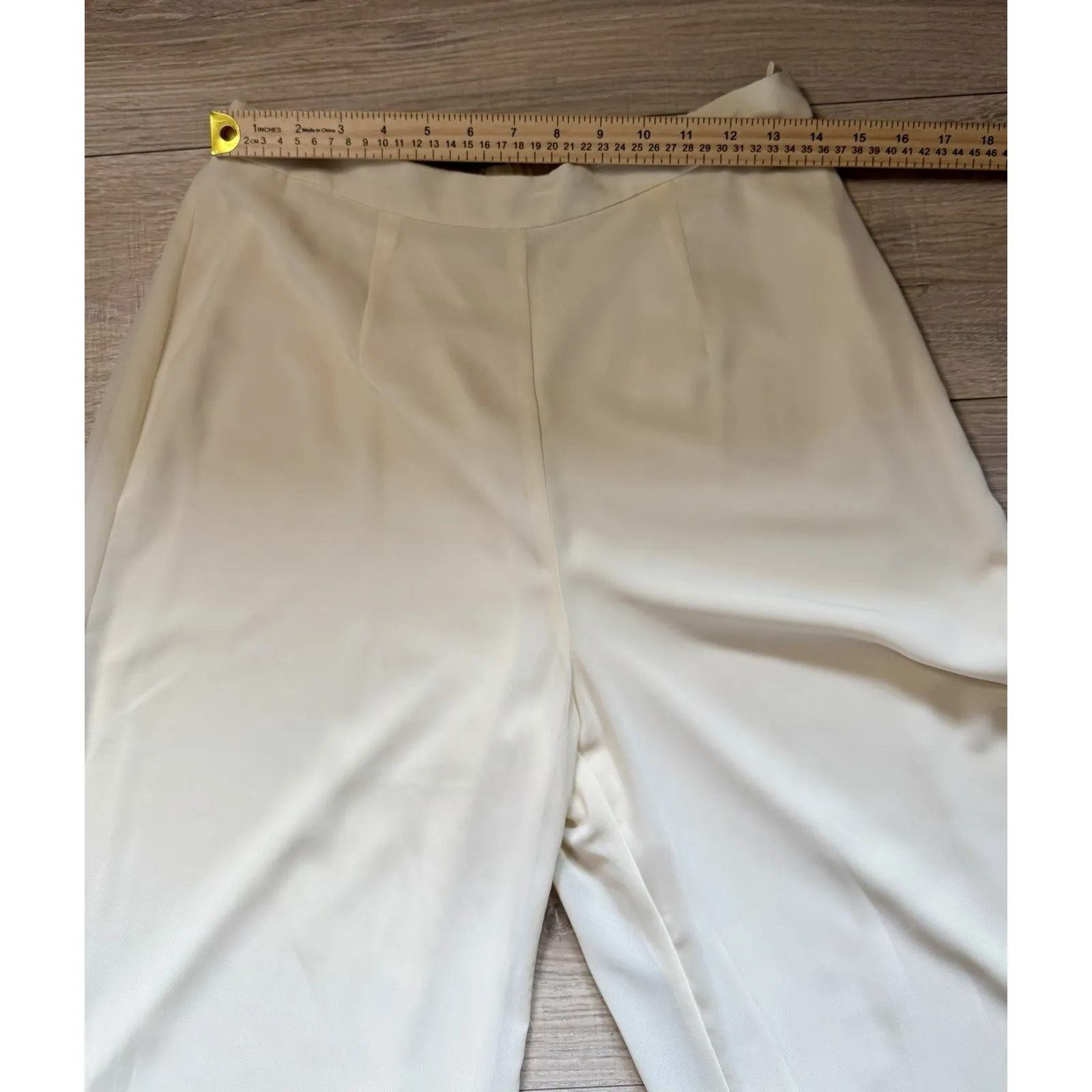 Coldwater Creek Ivory Lace Jacket & Chiffon Wide-Leg Pants Set Size 12 - Image 15