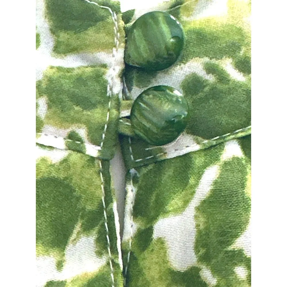 APT 9 Abstract Green White Sheer and Sexy All Polyester Front Button Tunic Size - Image 5