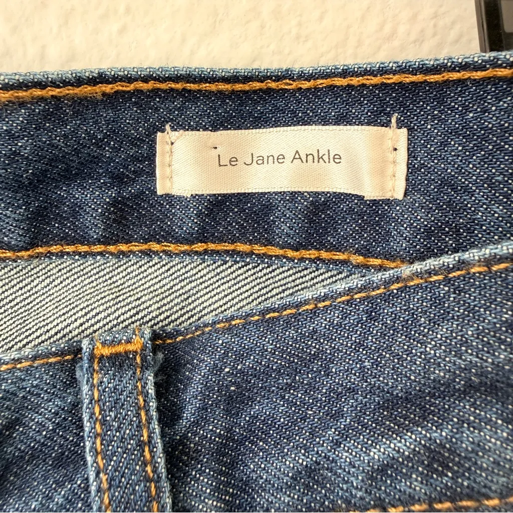 Frame NEW with Tags Le Jane Ankle High Waist Ankle Straight Leg Dark Blue Jeans - Image 8