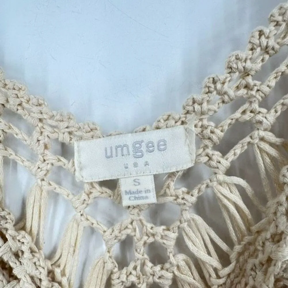 Umgee USA Boho‎ Crochet Top Women's Size Small Rust Red Orange Tunic Beachy - Image 7