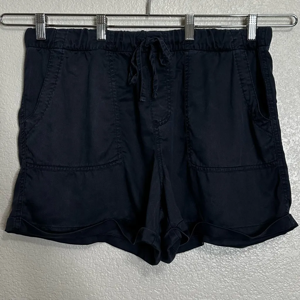 GAP 100% Lyocell Midnight Blue Pull On Drawstring Shorts, Sz Large - Image 2