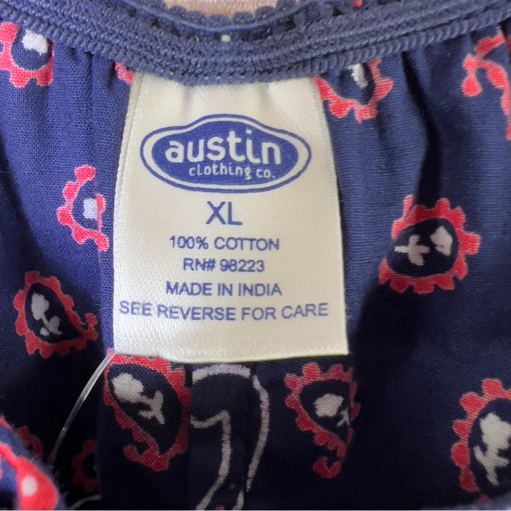 Austin Clothing Co XL Navy Blue, Red & White Paisley Print Side Zipper T… Blue Size undefined - Image 6
