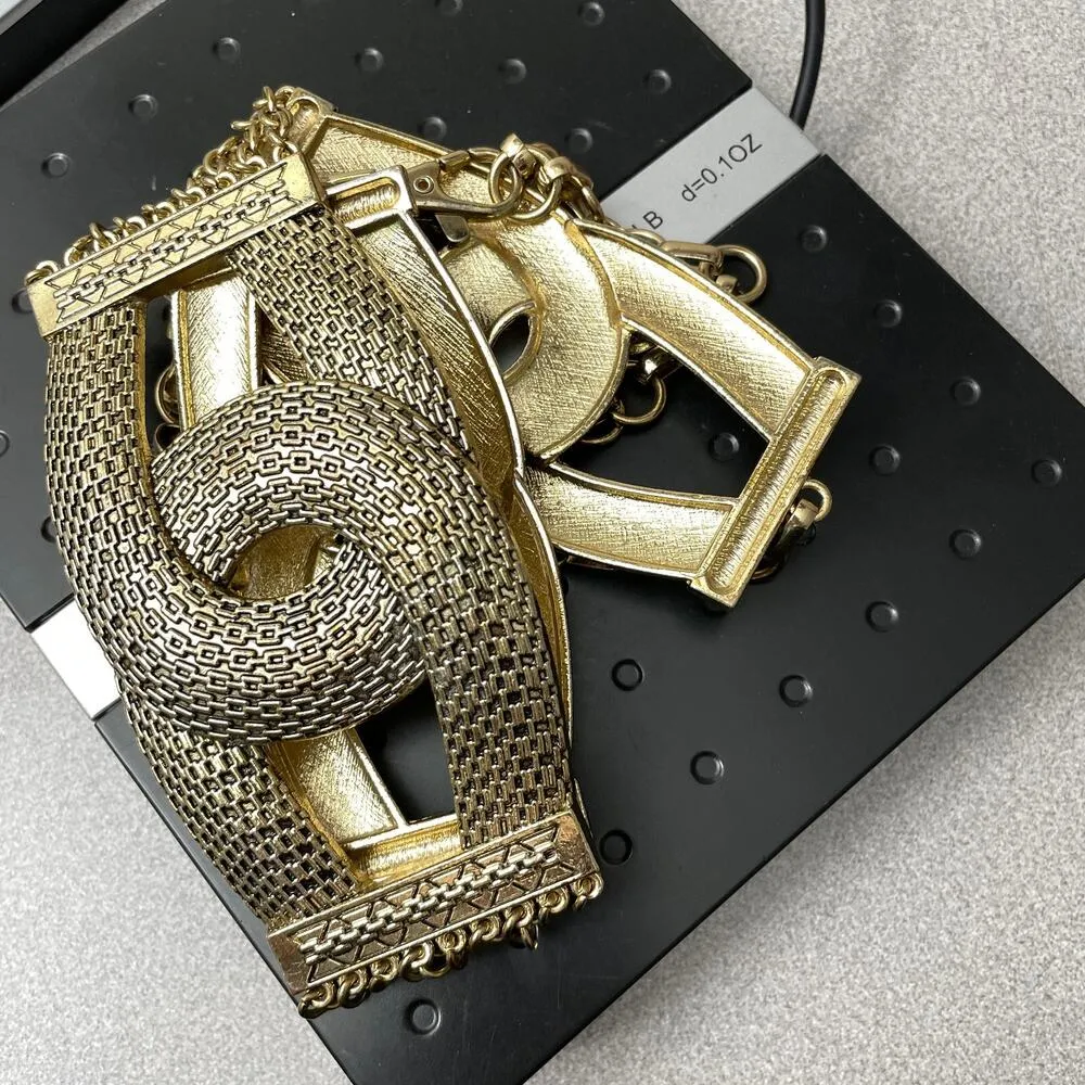 Chicos Gold Mesh Chain Link Belt Womens Interlocking 42" Length - Image 8