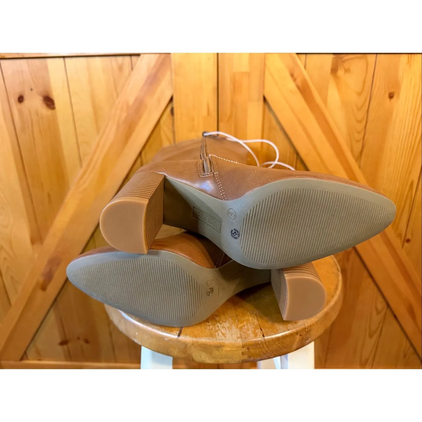 a.n.a Ludwig Cognac Knee High Heeled Boots Women's Size 9M - Image 7