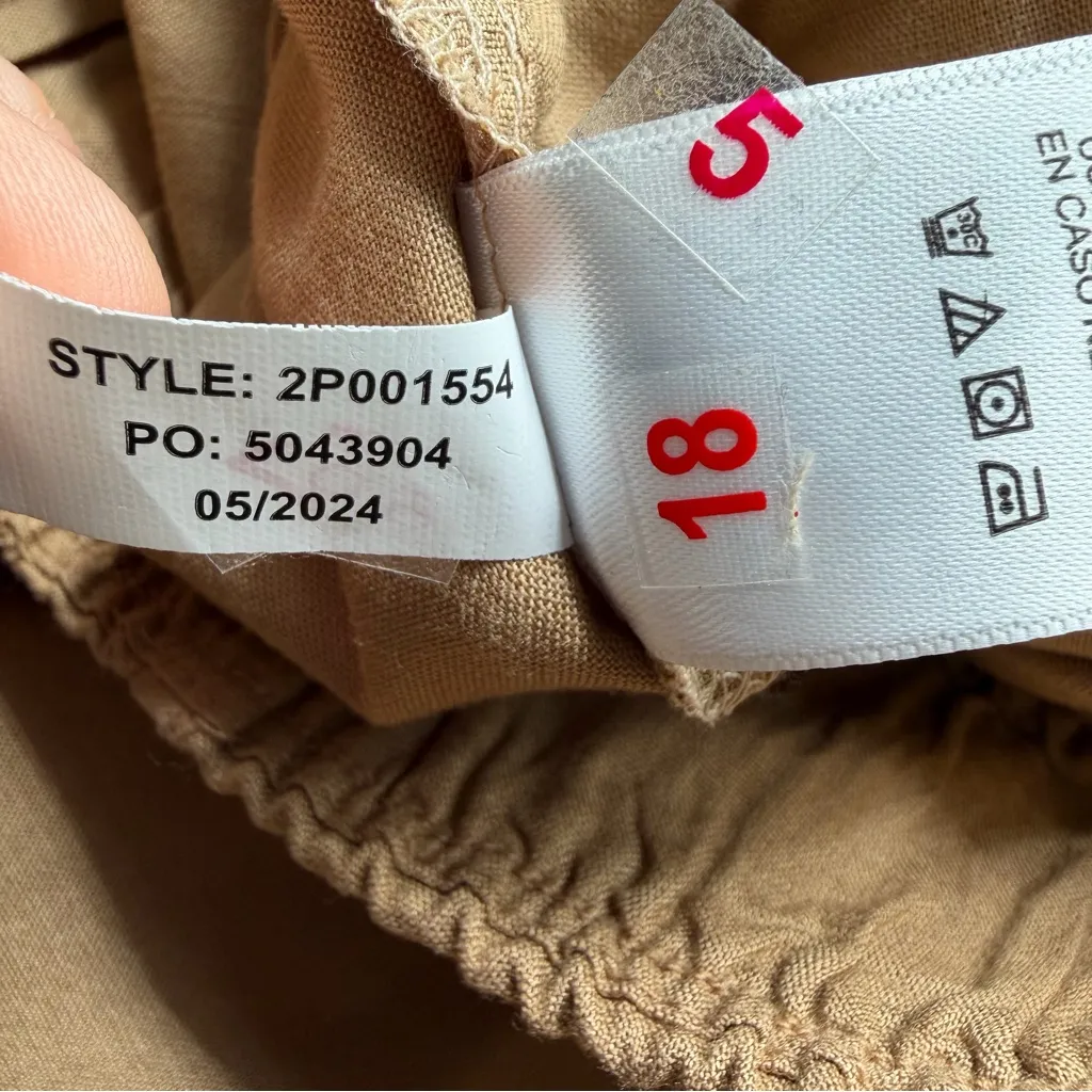 Vineyard Vines Pull-On Wide-Leg Pants patch pocket Women's size Medium Camel - Image 8