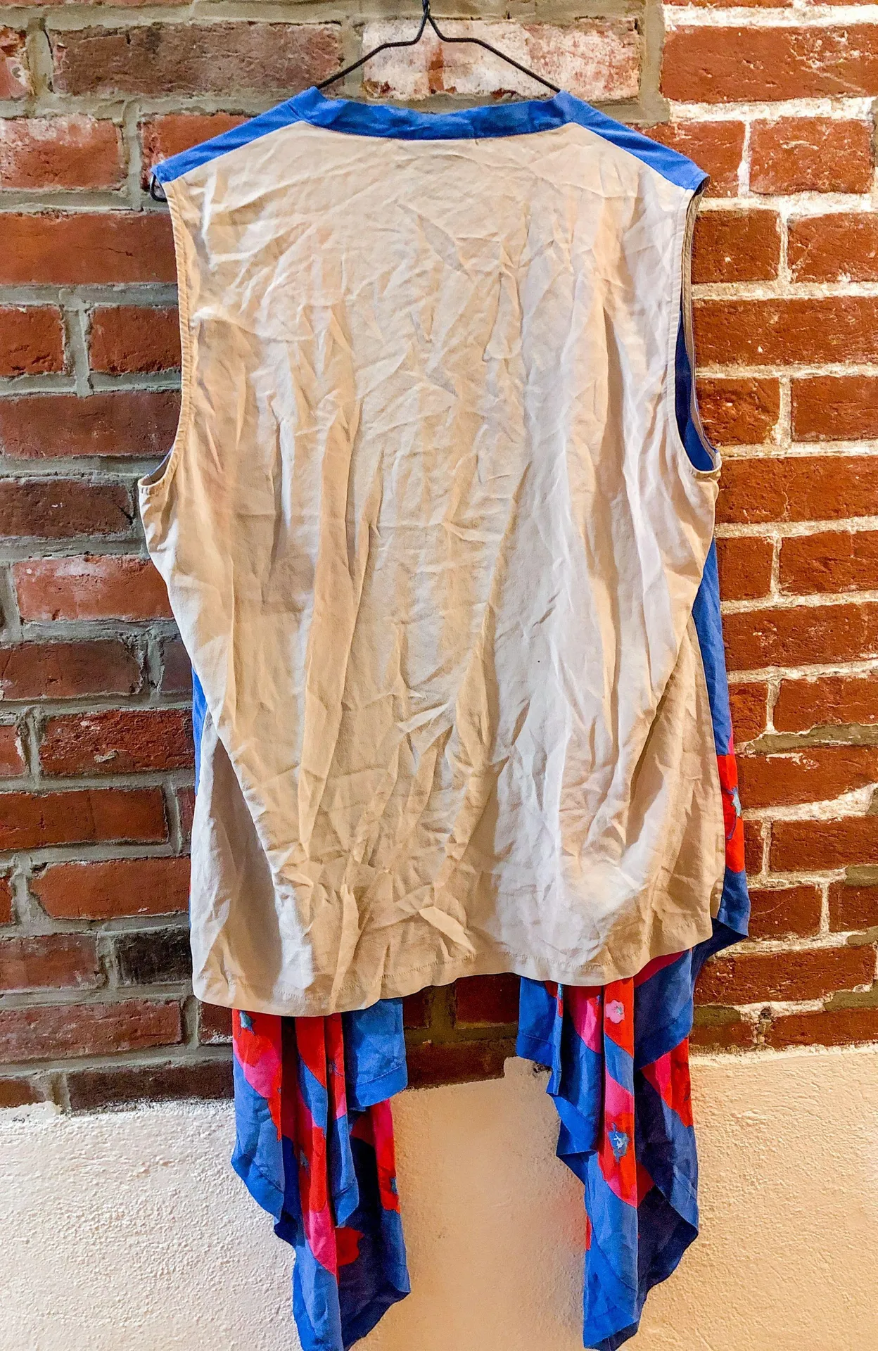 Vintage  Multicolor Silk Scarf Vest - Image 4