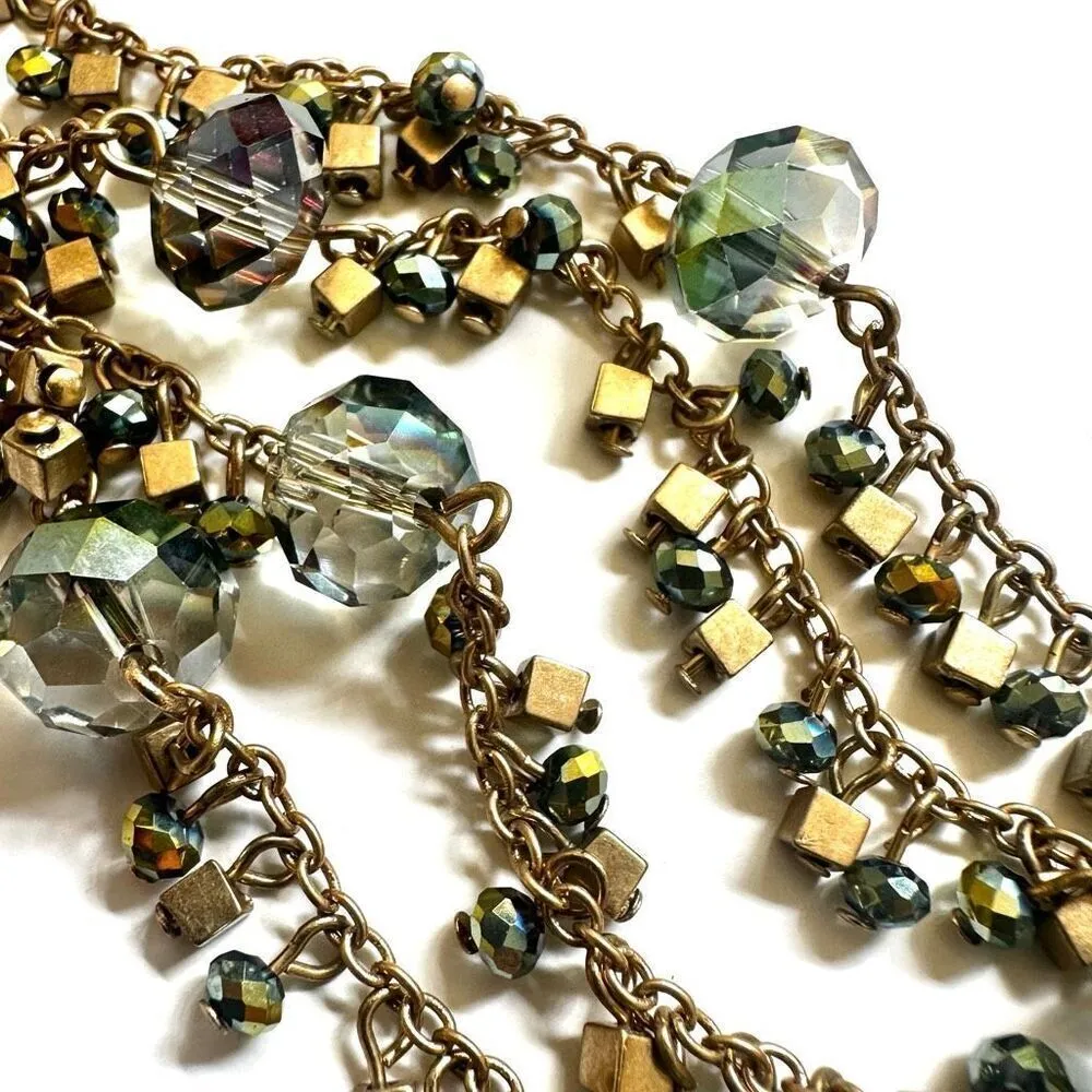 Cookie Lee long gold tone crystal necklace - Image 2