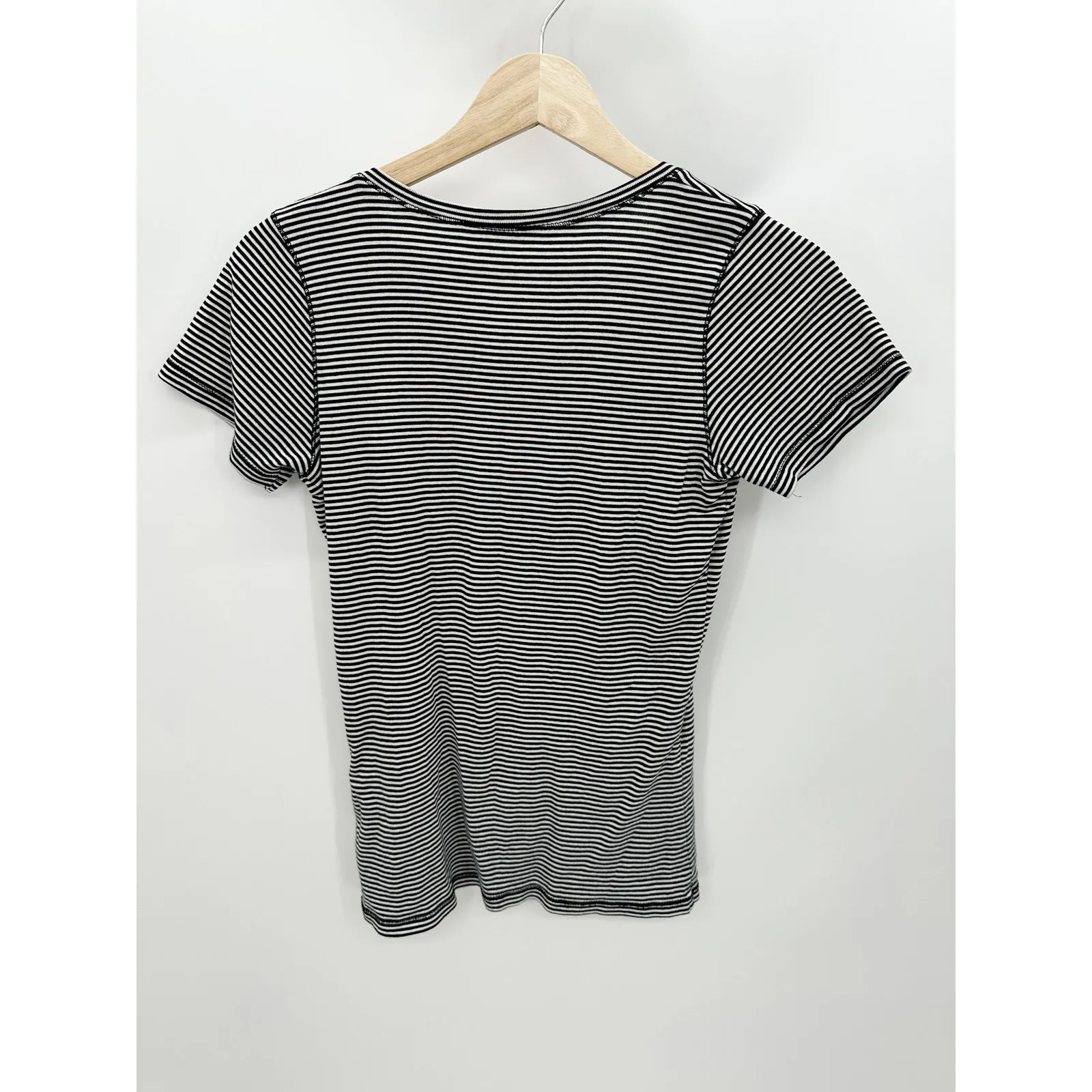 OPUS Black White Somira Stripe Short Sleeve Tee Shirt Women's Size 40 - Image 2