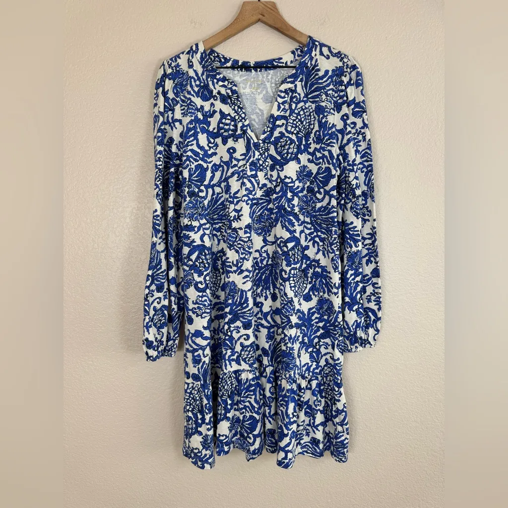 Lilly Pulitzer Alyssa A Line Cotton Dress in Deeper Coconut Ride With Me Large - Image 6