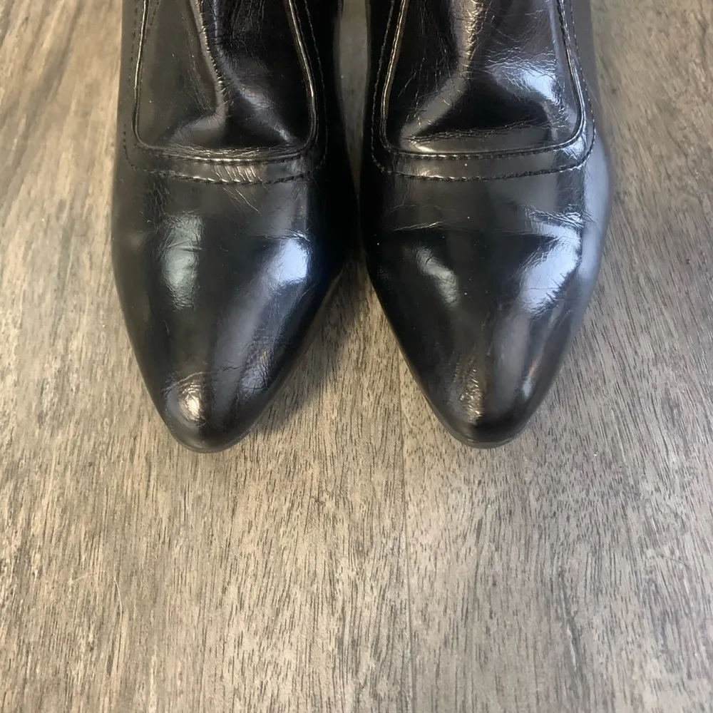 black pointed toe ankle heel booties - Image 3