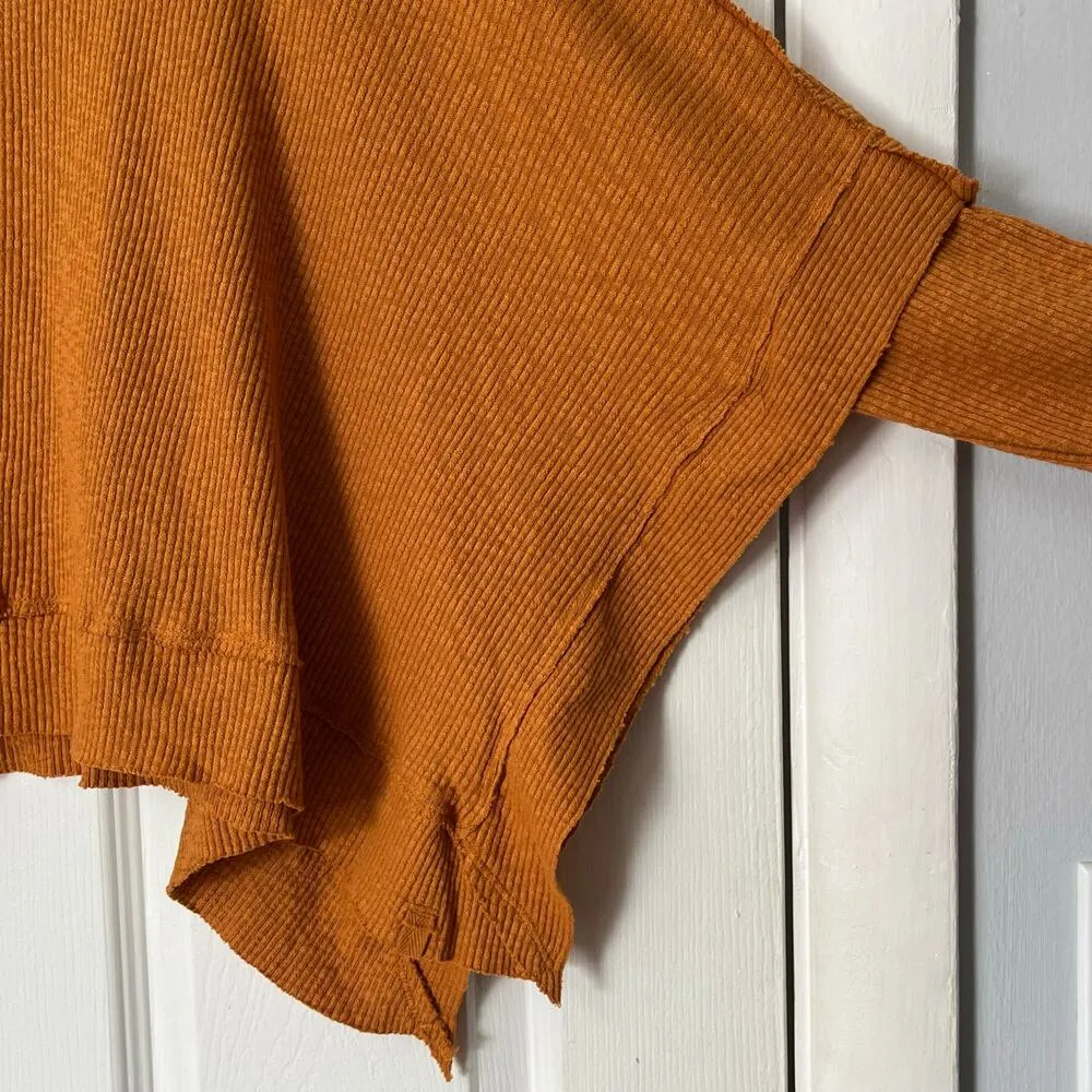 Free People We the Free Ribbed Raw Hem Top - Size XS - Image 3