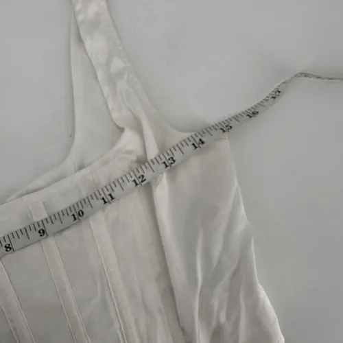 stassie x missguided white‎ satin corset top Size 4 Boning Crop Back Zip white - Image 6