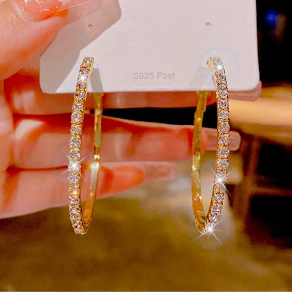 bling ✨ bling rhinestone hoop earrings​​​​​​​​​ - Image 3