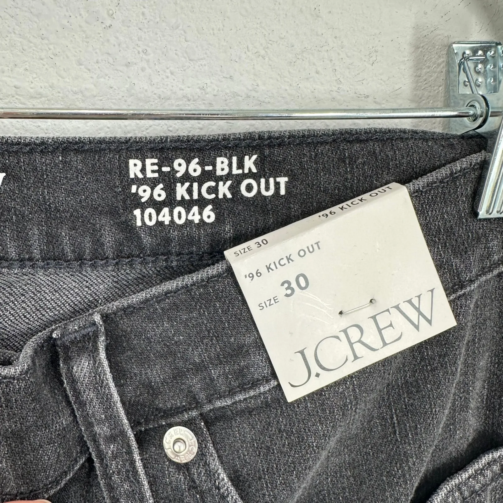 J.Crew '96 Kick Out Jeans Black Wash Denim Womens Size 30 High Rise Cropped NWT - Image 6