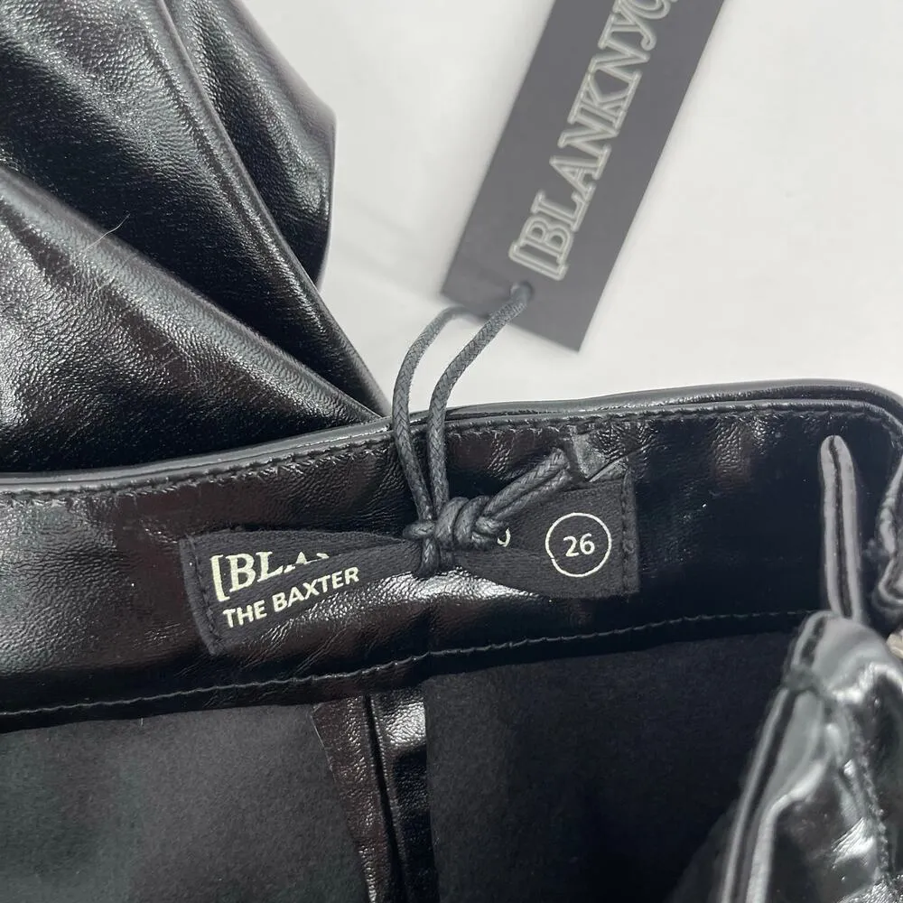 BLANK NYC Faux Leather Pants Size 26 Pleather Size Zipper NWT Vegan Cropped Blk - Image 4