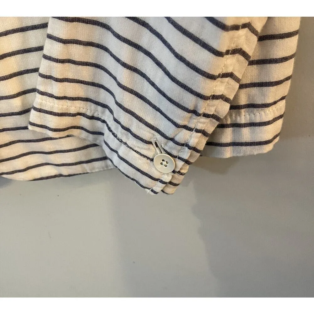 Gap The Academy Blazer Unstructured Blue/White Stripe Nautical Cotton Size 8 - Image 3