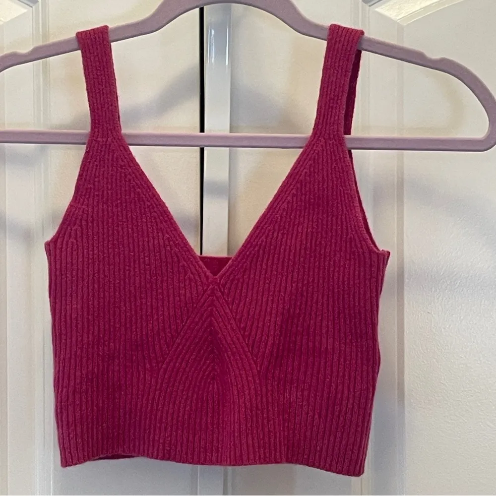 J. Crew Cashmere-Blend V-Neck Sweater Top - Women Size XS - Berry - Image 2