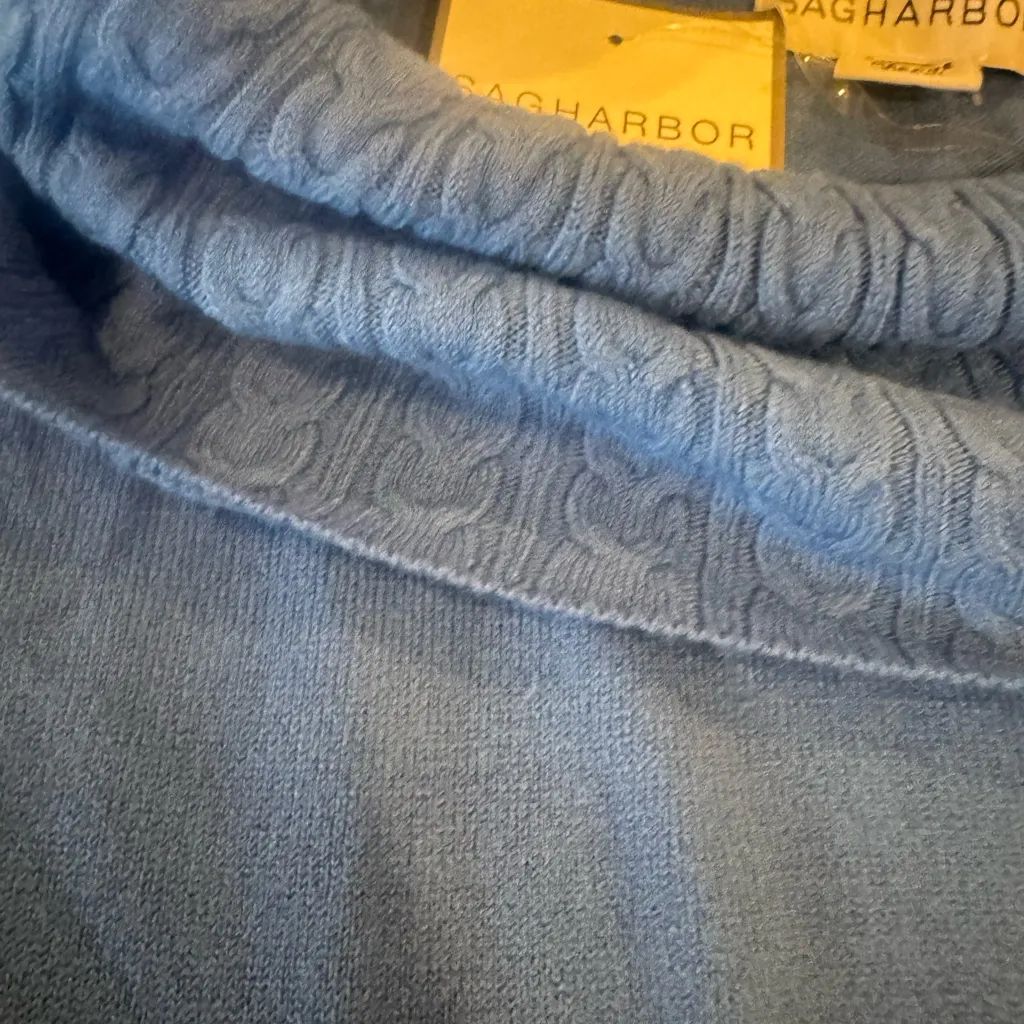 Sag Harbor Light Blue Cowl Neck Sweater - Image 3