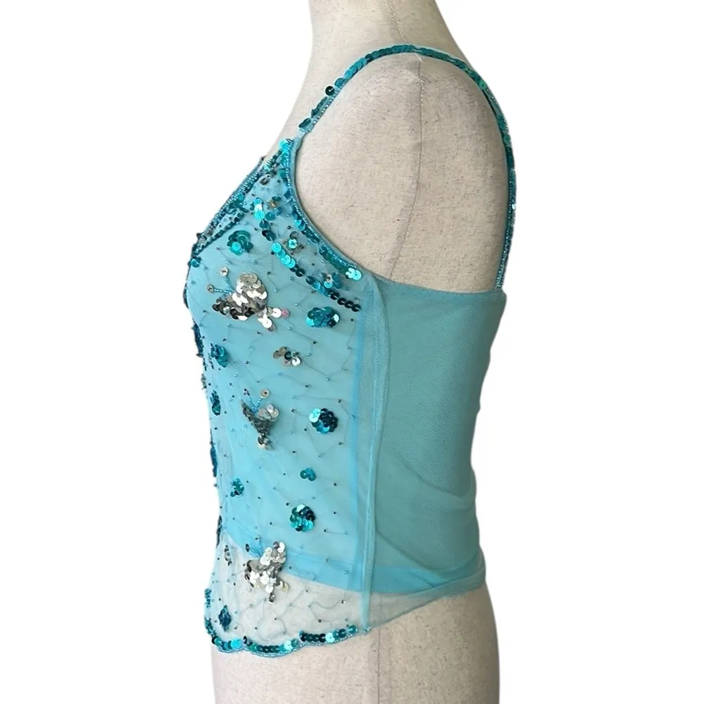 Tokyo Denim Sequined Tank Top Blue Size XS - Image 8