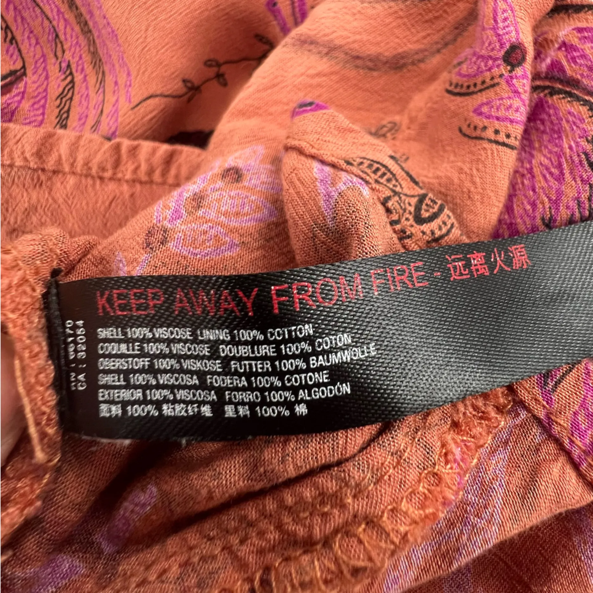 Anthropologie Smocked Bodice Puff Sleeve Clay Bird Print Midi Dress Size Large - Image 7