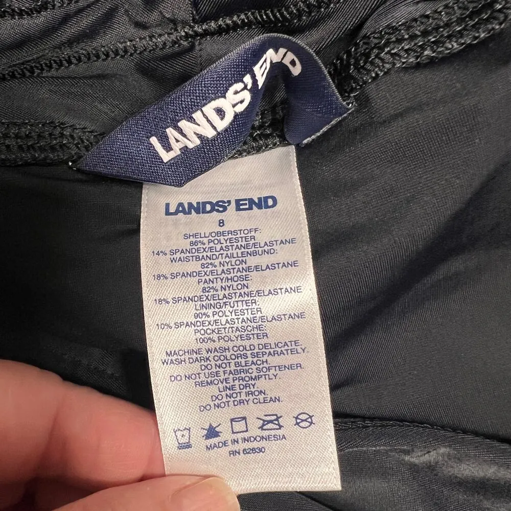 Lands' End Women's Black Swim Shorts Size 8 - Image 7