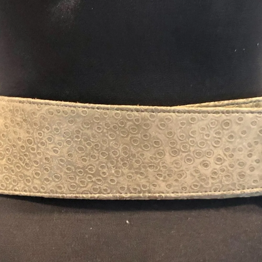 Vintage Waldorf Creations Belt Womens Leather Green Cream Ivory Wearable Art New - Image 3