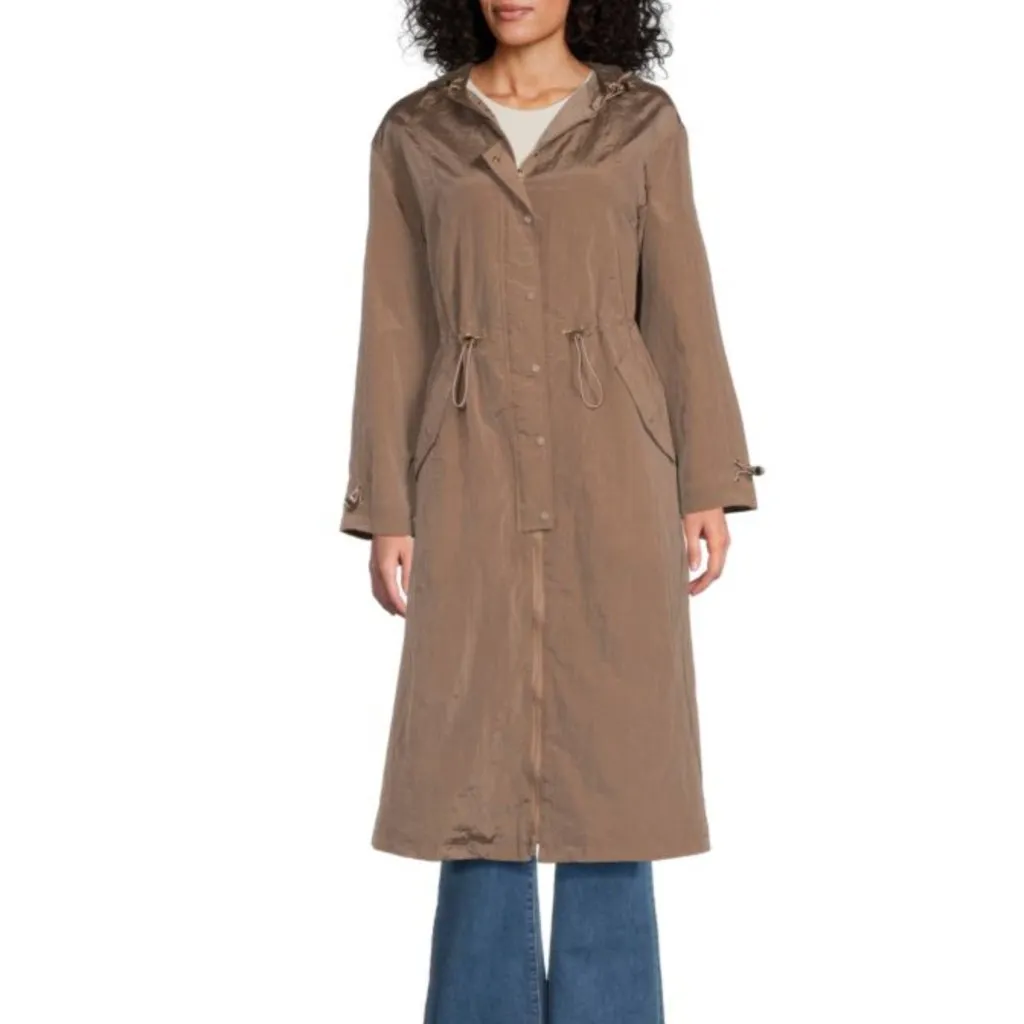 NWT Guess Kelsi Hooded Midi-Length Parka Color: SUMMER CLAY - Image 2