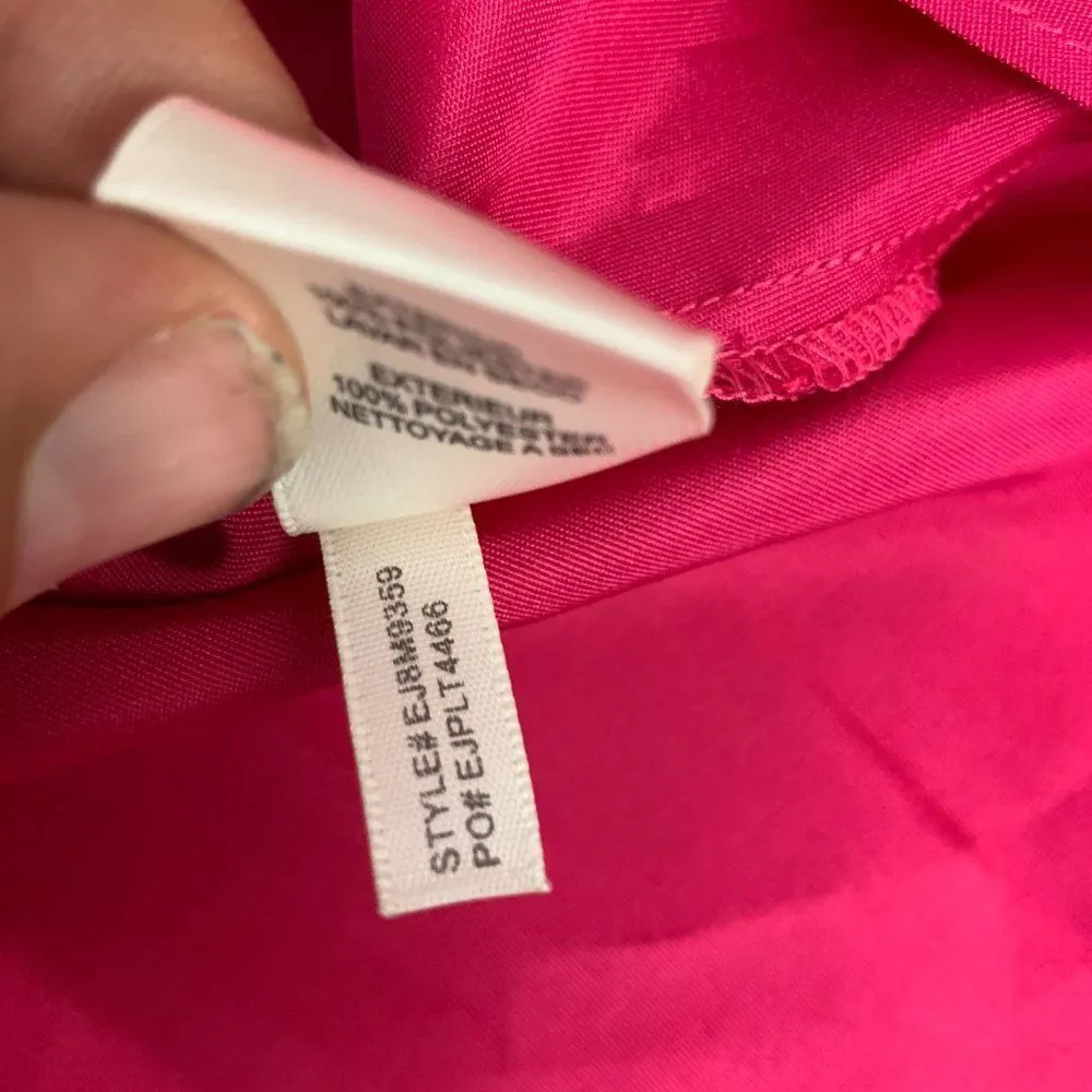 Eliza J Women's Hot Pink Asymmetrical Ruffle Tie Front Midi Skirt Size 8 - Image 8