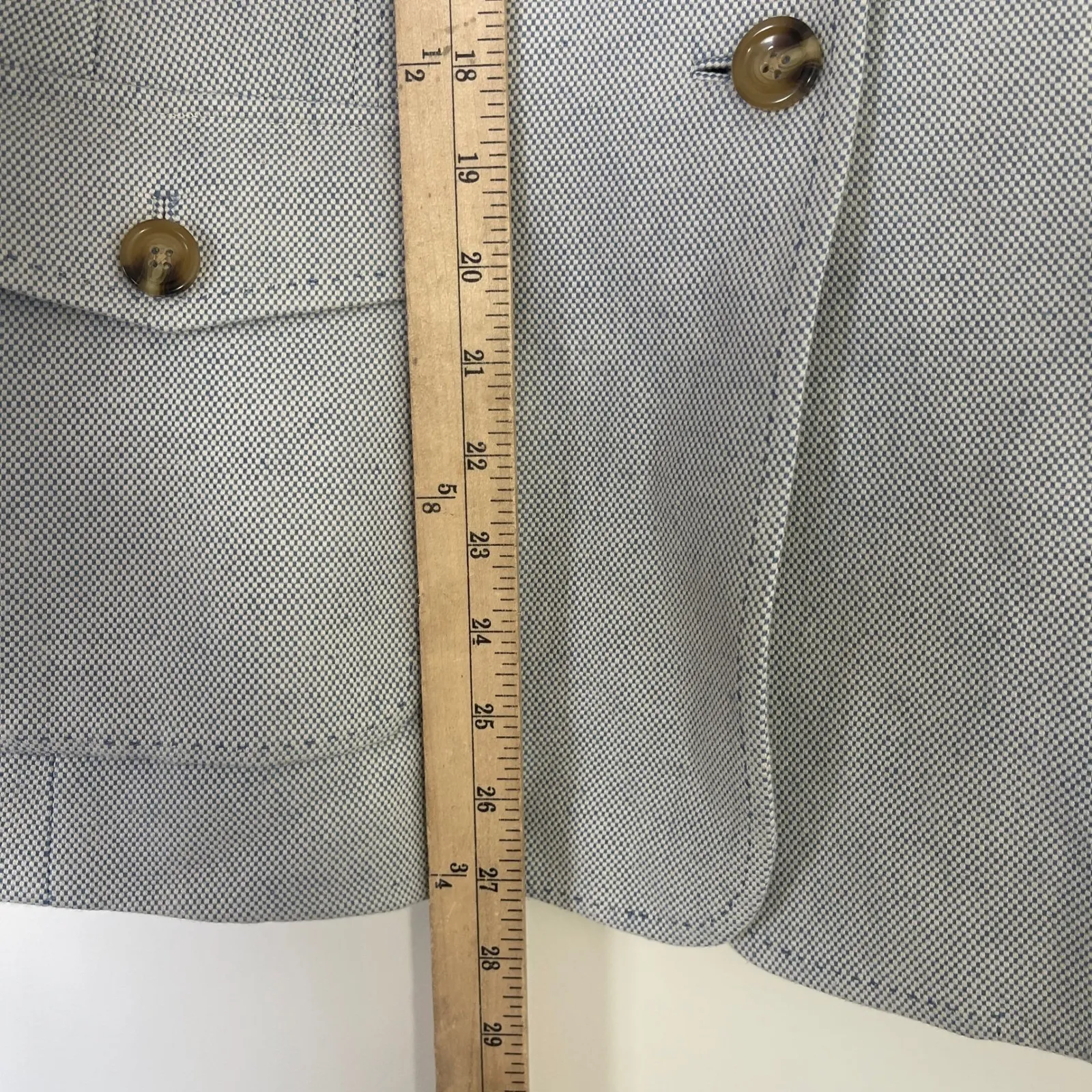 Lands End Womens‎ Blazer Jacket Light Blue White Check Size 18 - Image 7