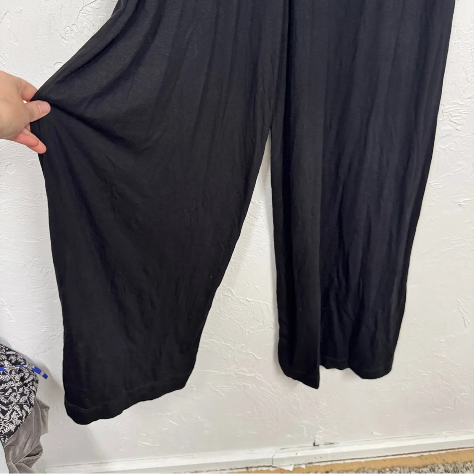 Free People Beach Black Wide Leg Jumpsuit Womens XS Casual Summer Lagenlook - Image 7