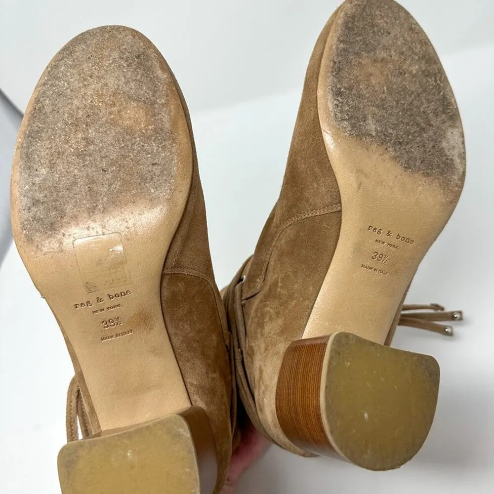 Rag & Bone Dalia II Tie Strap Tan Suede Bootie, EUC, Size 9.5x MSRP $595 - Image 9