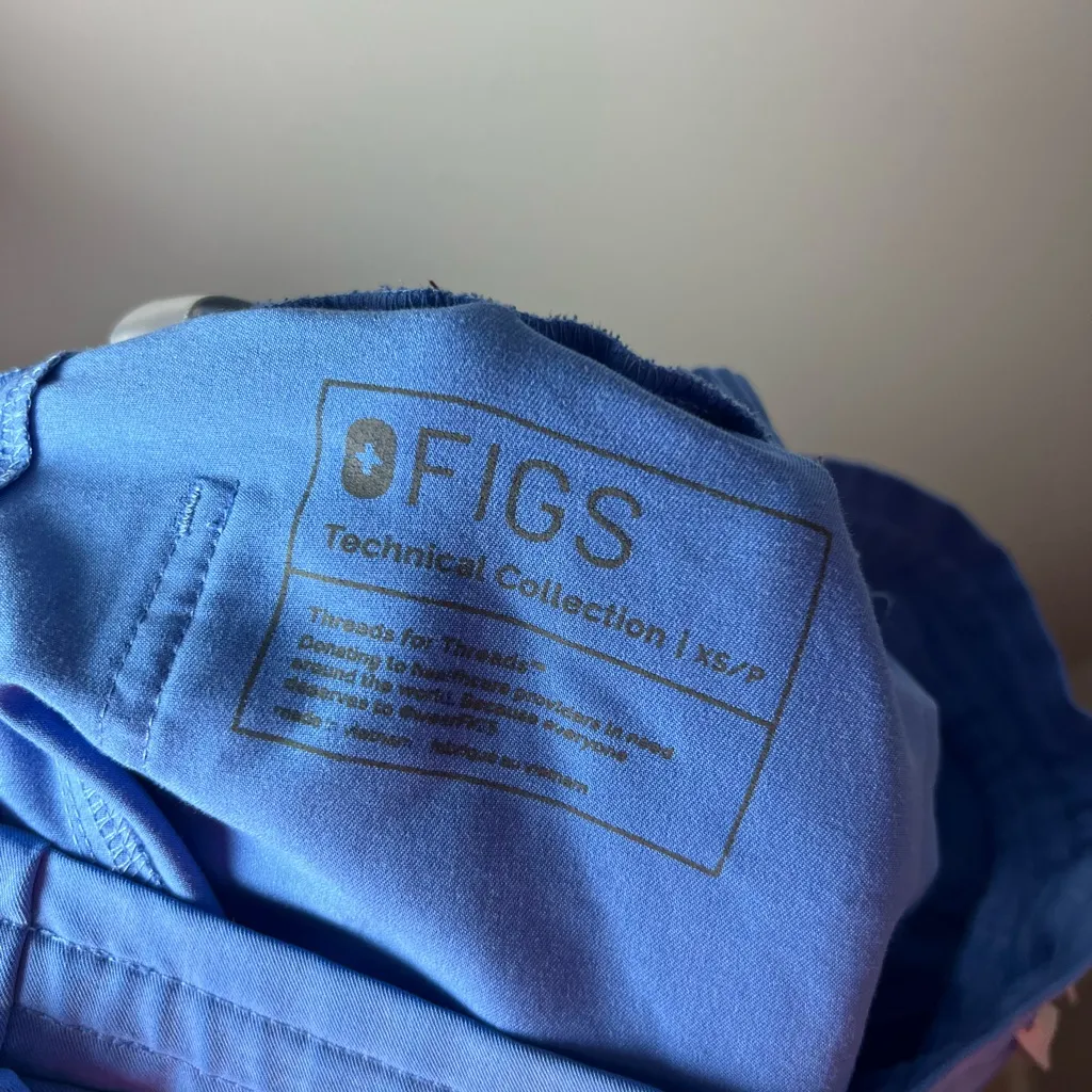 Figs Yola Scrub Straight Leg In Ceil Blue High Rise Healthcare Size XS - Image 4