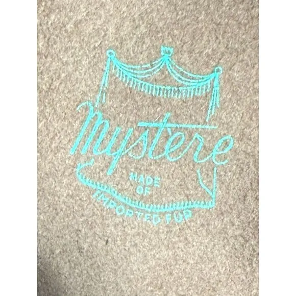 Vintage mystere Brown Fur‎ pill box hat with Amber Crystal Flower pin - Image 6