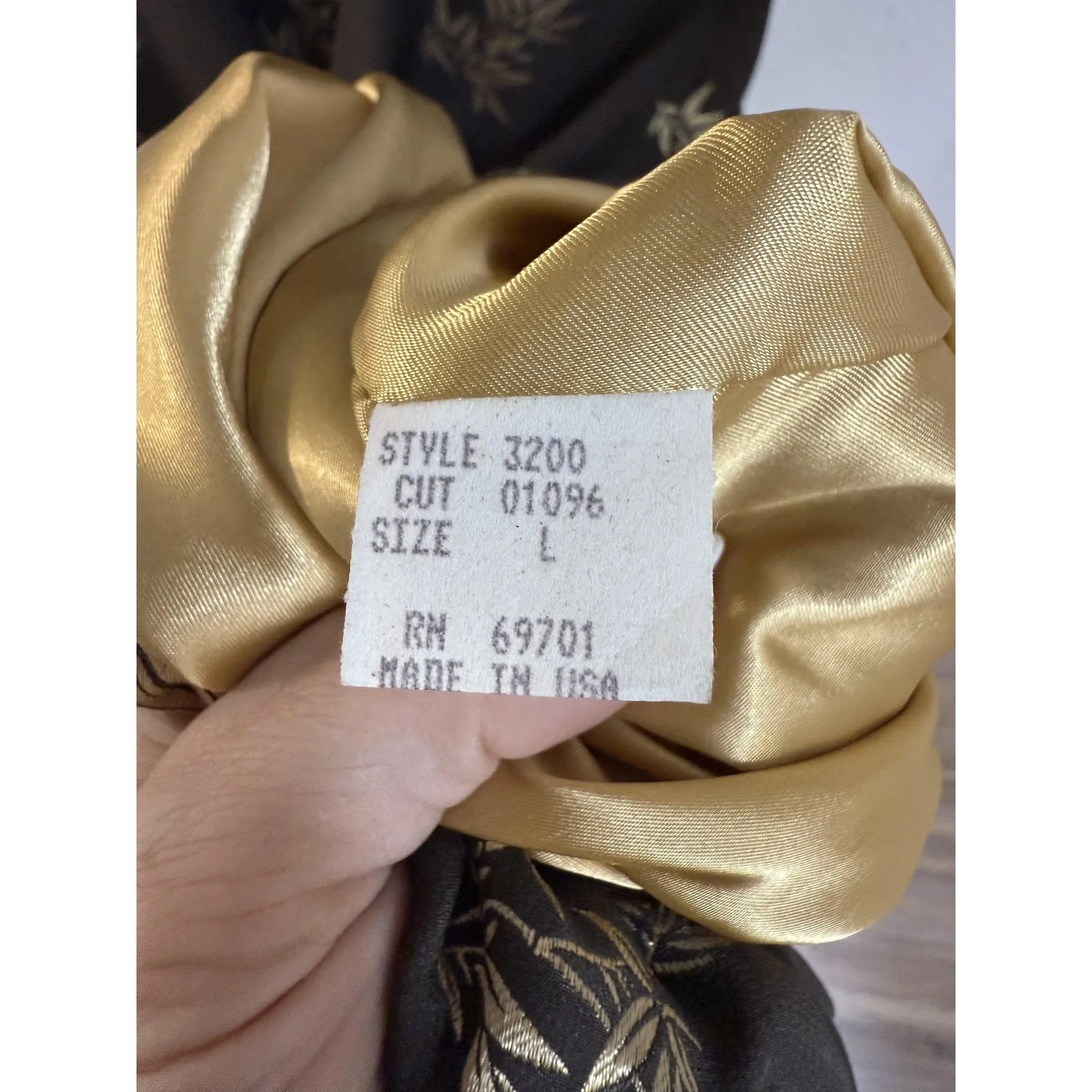 Sue Wong Dress Womens Large Brown Gold Leaf Print Silk Blend Ruffle Hem USA - Image 5