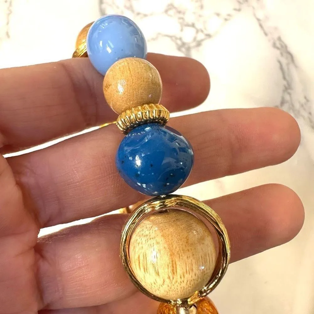 Liz Claiborne orange and blue stretchy bracelet - Image 4