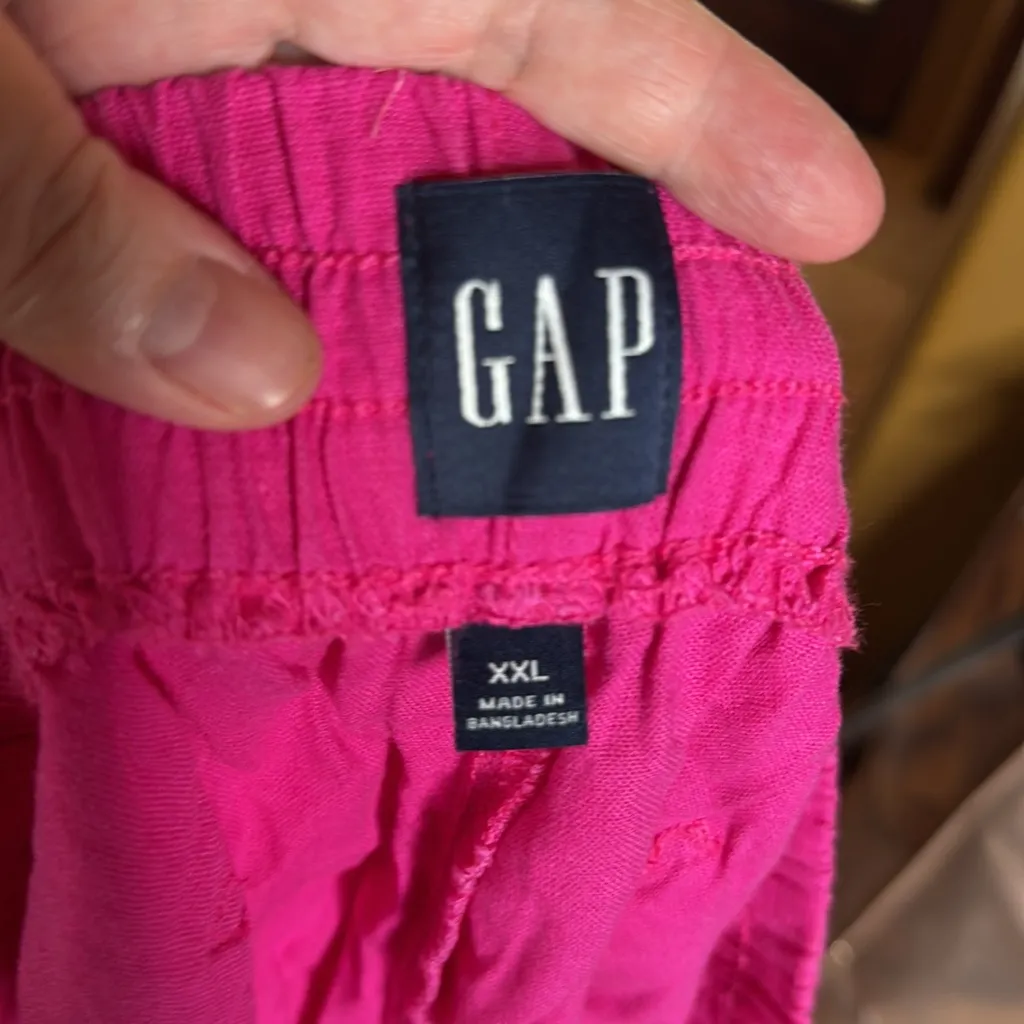 NWT GAP High Waist Linen Blend Very Berry Pink Fuchsia Shorts Size XXL - Image 9