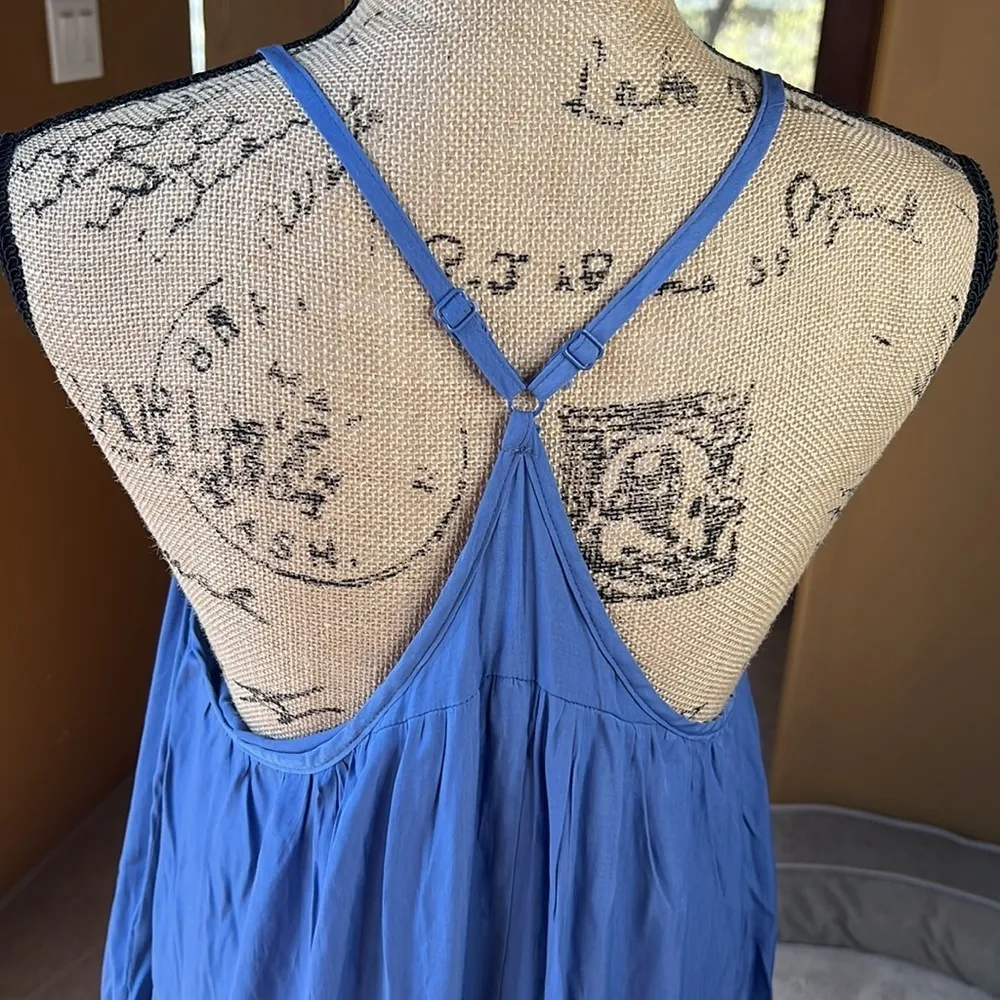 Mustard Seed Blue Tiered Maxi Dress Size Small - Image 4