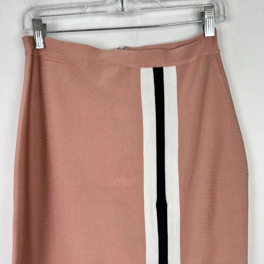 NWT  Magnetic Blush Bandage Thigh Split Pencil Skirt Size Large L - Image 3