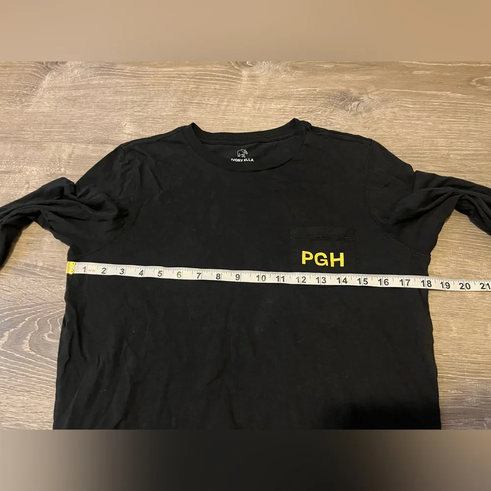 Ivory Ella Pittsburgh Pgh Black Long Sleeve Size S Organic Cotton Pocket Yinz - Image 4