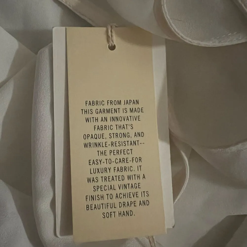 Aritzia Wilfred Adalene Japanese Crepe Silk Blouse Small Women’s White - Image 7