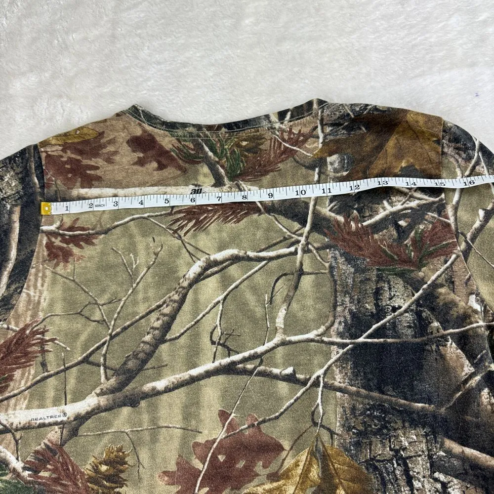 Realtree Tee Top Womens Sz L Brown Green Camo Short Sleeve Shirt Nature‎ Hunting - Image 9